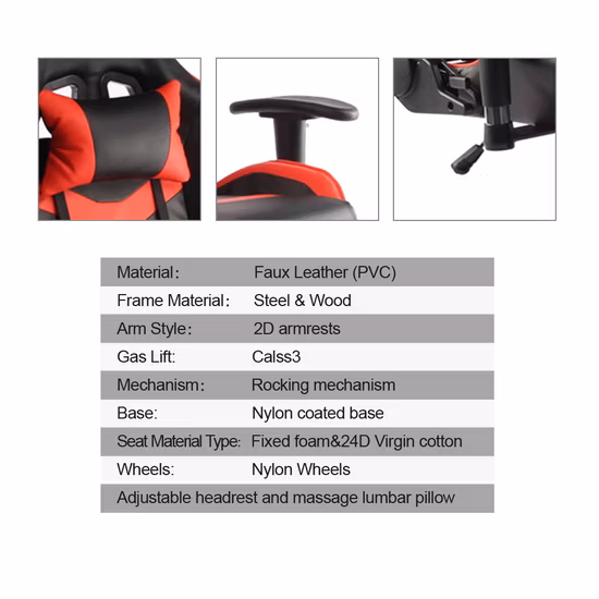 Verstellbarer, drehbarer Sport-Computerstuhl aus Leder, Büromöbel, Gaming-Stuhl